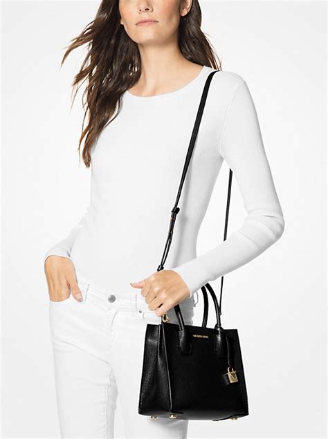 michael michael kors fulton pebbled leather crossbody bag|Michael Kors mercer best badger.